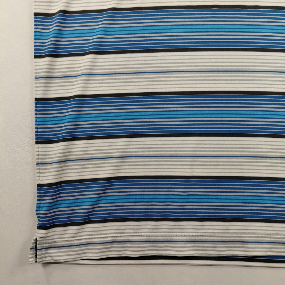 Nike‎ Golf Tour Performance Dri-Fit Mens Large Blue Striped Short Sleeve Polo - Picture 5 of 13